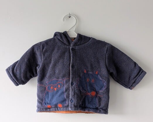 Manteau bleu & orange