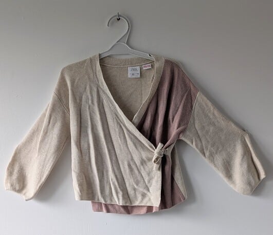 Gilet rose/beige, Zara