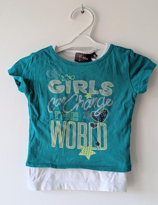 T-shirt blanc/vert