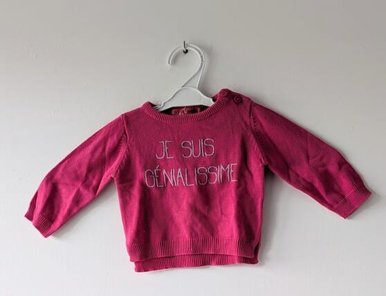 Pull "Je suis génialissime", Tissaia