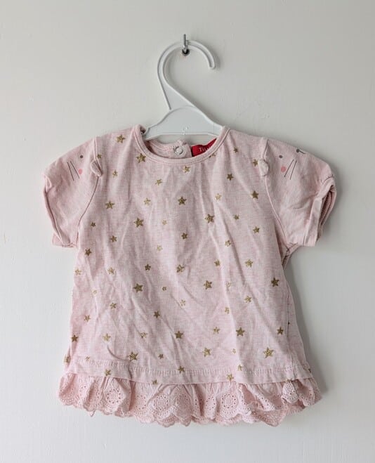 T-shirt rose motif étoiles, Tissaia