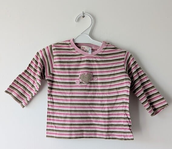 Haut rayé rose & vert