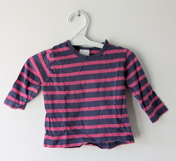 Haut rayé violet & rose