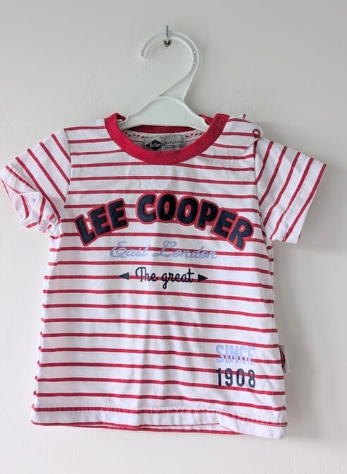T-shirt rayé rouge & blanc, Lee Cooper