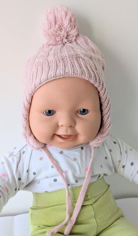 Bonnet rose à pompon