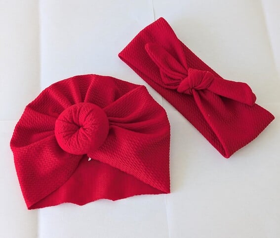 Lot turban & bandeau rouge