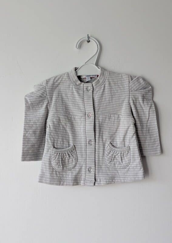 Gilet rayé blanc/gris