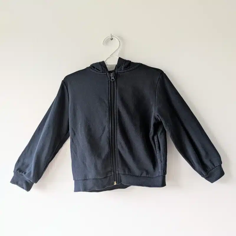 Veste zippée bleue marine, Kiabi