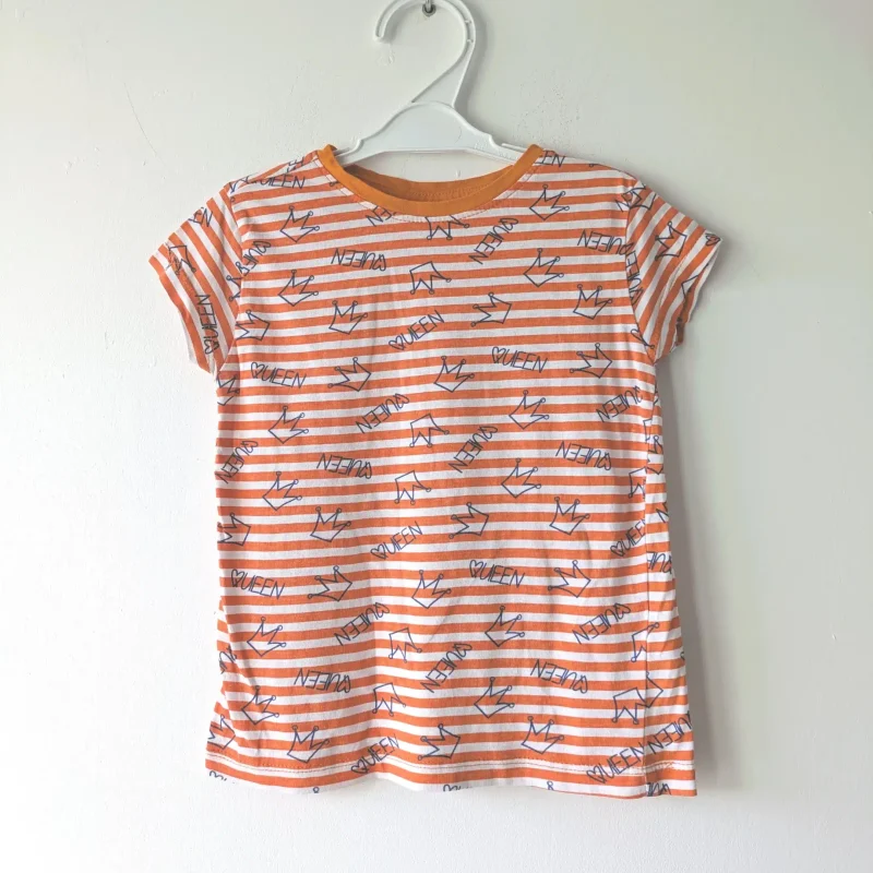 T-shirt rayé orange & blanc, Zeeman