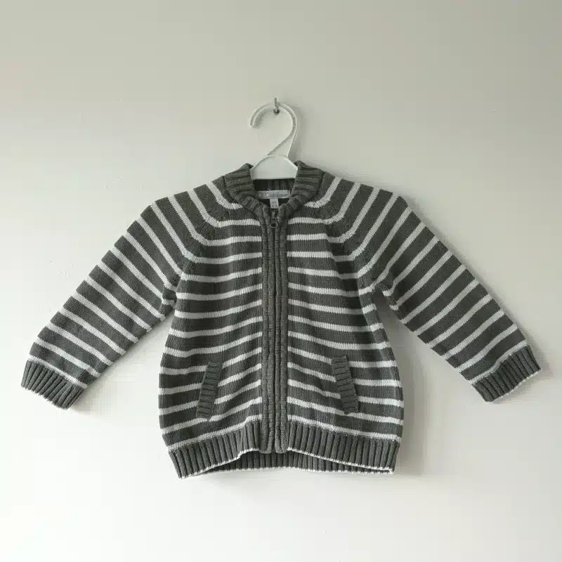 Gilet rayé gris & blanc