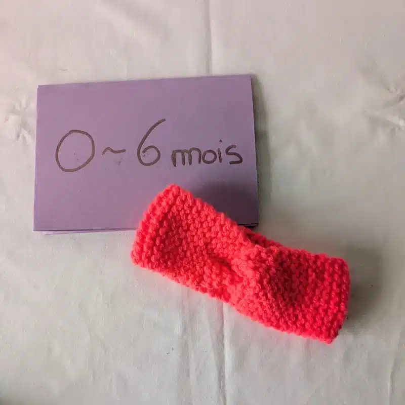 Bandeau en laine, Fluo, taille 0-6 mois
