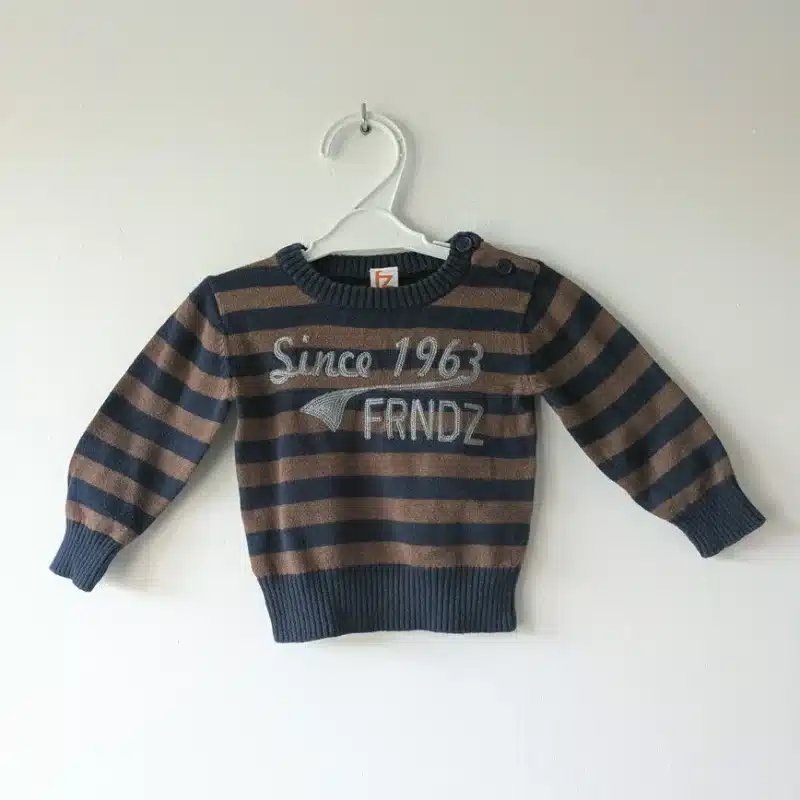 Pull rayé marine/brun