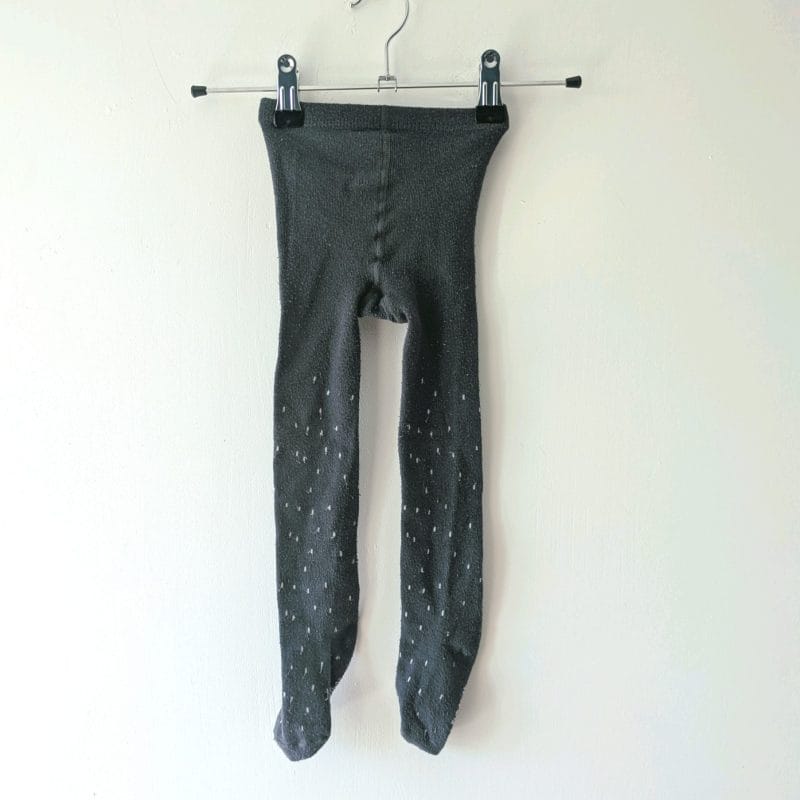 Collant gris à pois