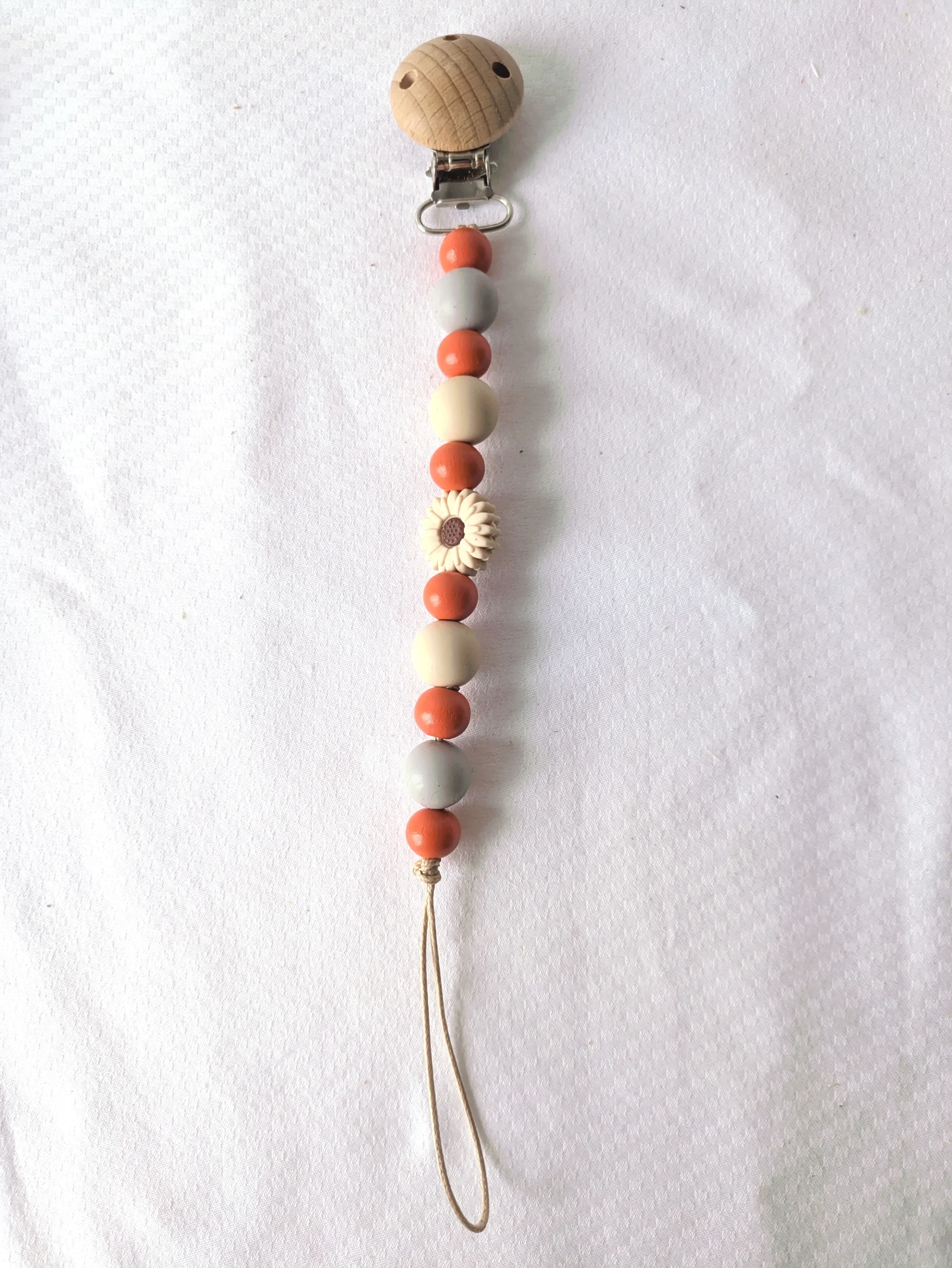 Attache Doudou, orange & fleur – Image 2