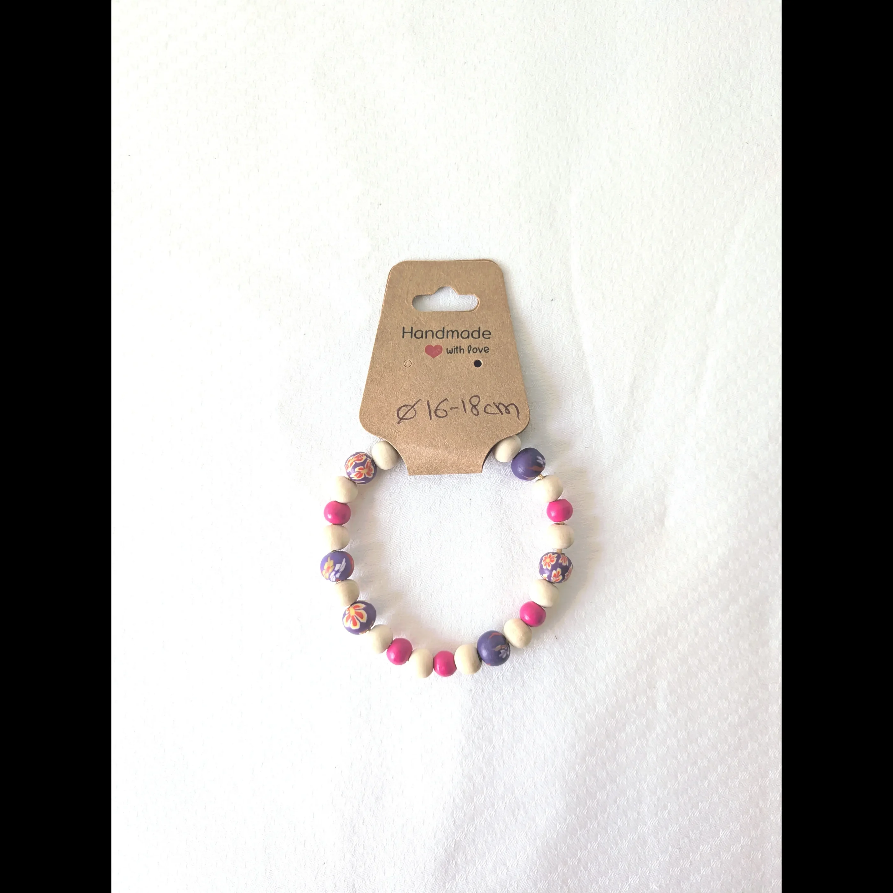 Bracelet réglable perles imprimées, taille S/M – Image 4