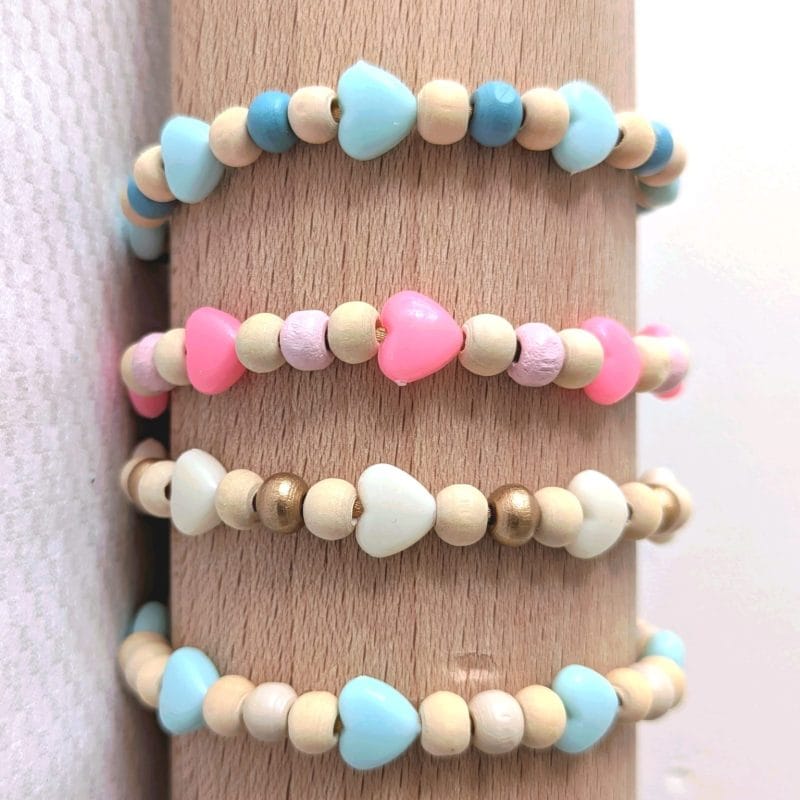 Bracelet réglable cœurs, taille L/XL