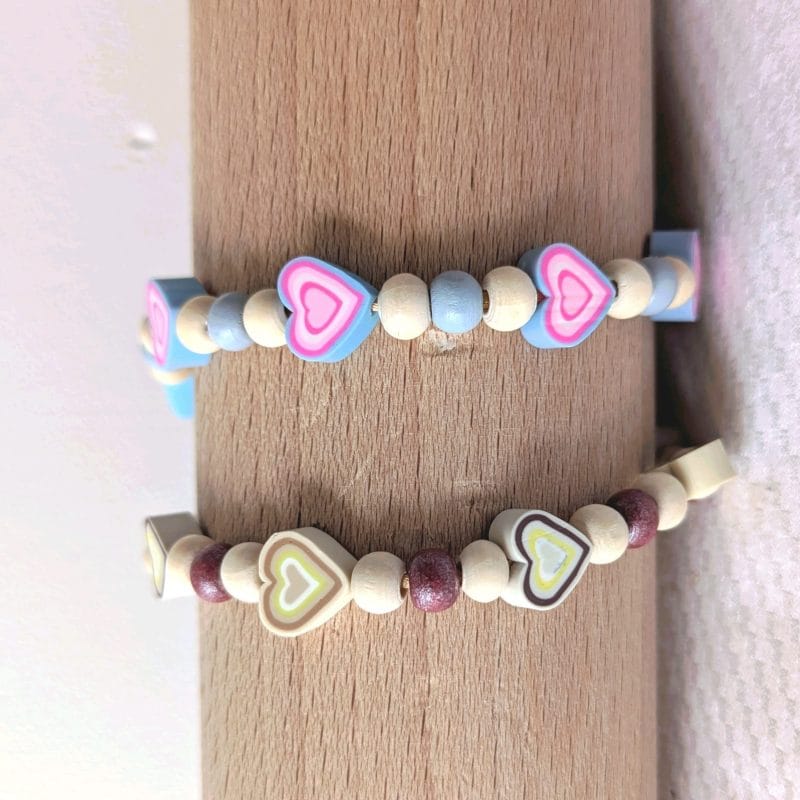 Bracelet réglable cœurs, taille L/XL