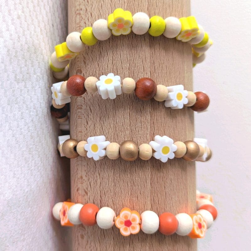 Bracelet réglable fleurs , taille L/XL