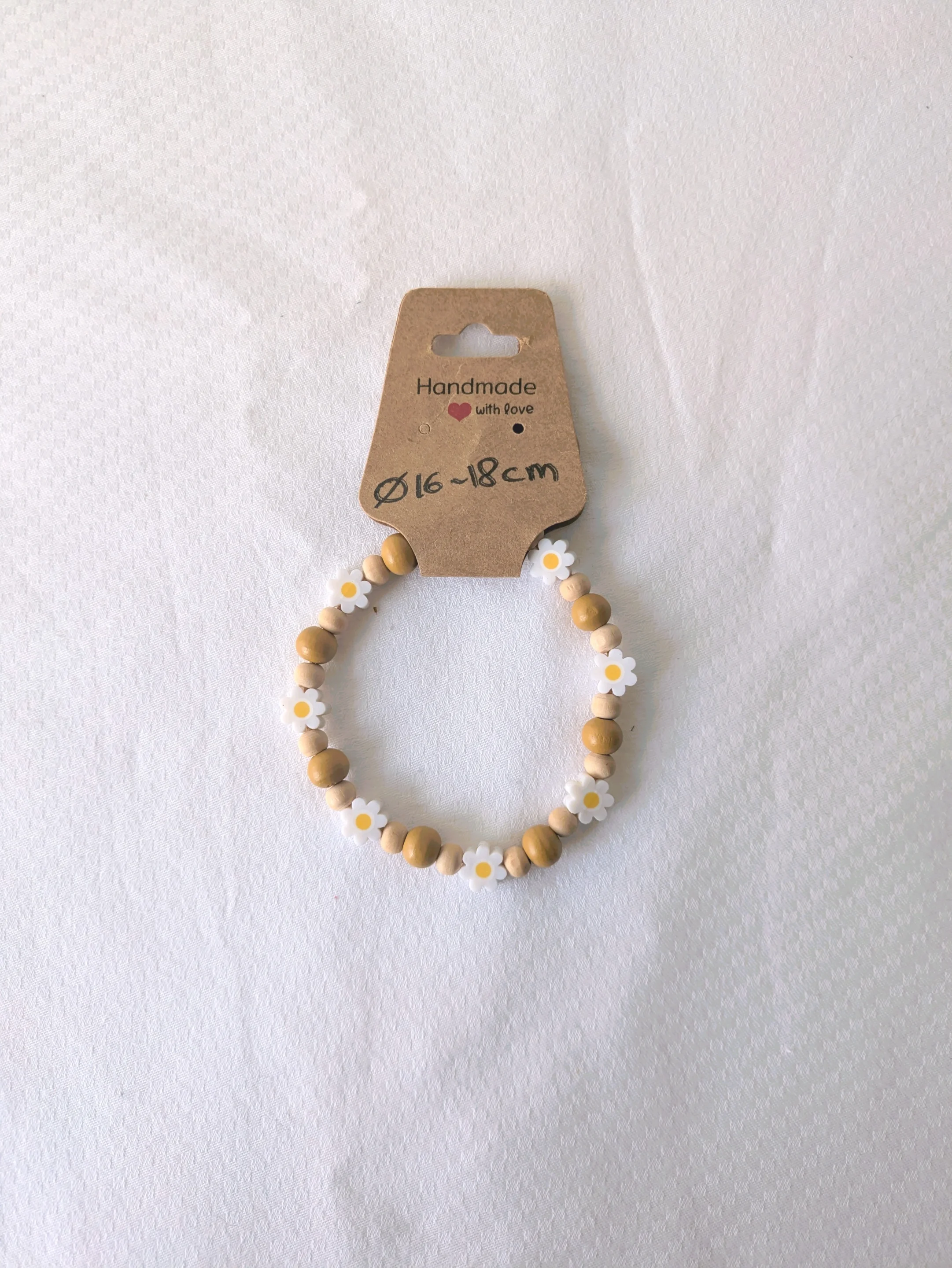 Bracelet réglable fleurs blanches, taille S/M – Image 6