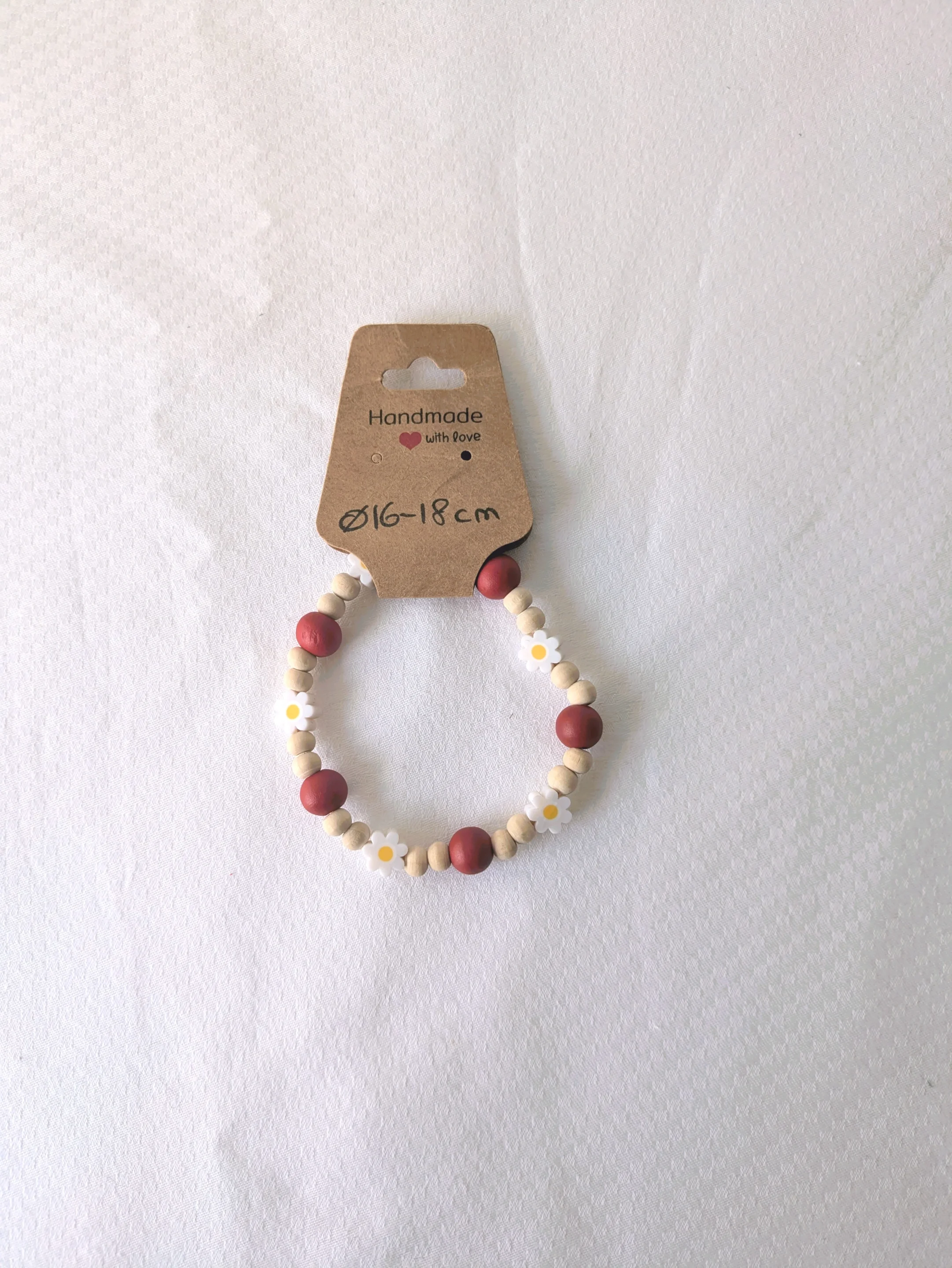 Bracelet réglable fleurs blanches, taille S/M – Image 5